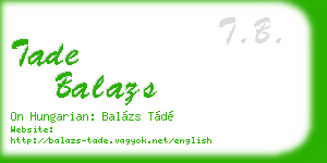 tade balazs business card