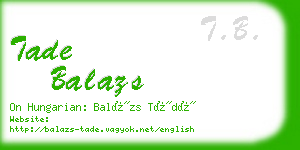 tade balazs business card